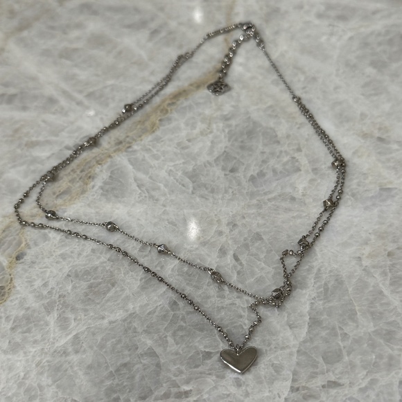 Kendra Scott Ari Heart Multi Strand Necklace Silver - Picture 3 of 7